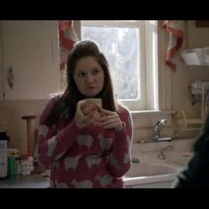 ASO Deb Gallagher on Shameless sheep sweater 🐑